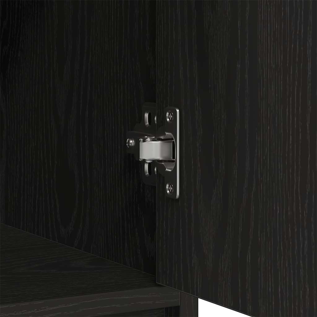 Komoda s ladicama i vratima crni hrast 70,5x34x74,5 cm