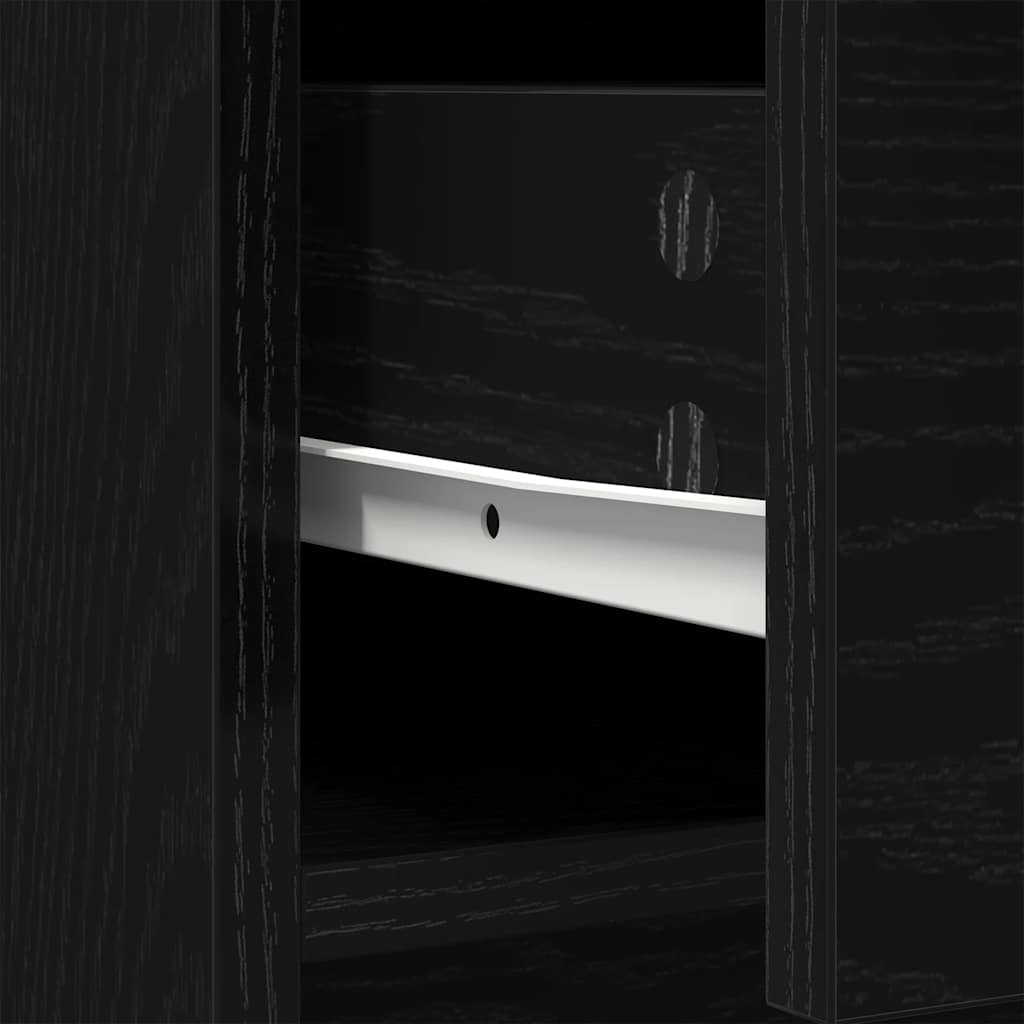 Komoda s ladicama i vratima crni hrast 70,5x34x74,5 cm