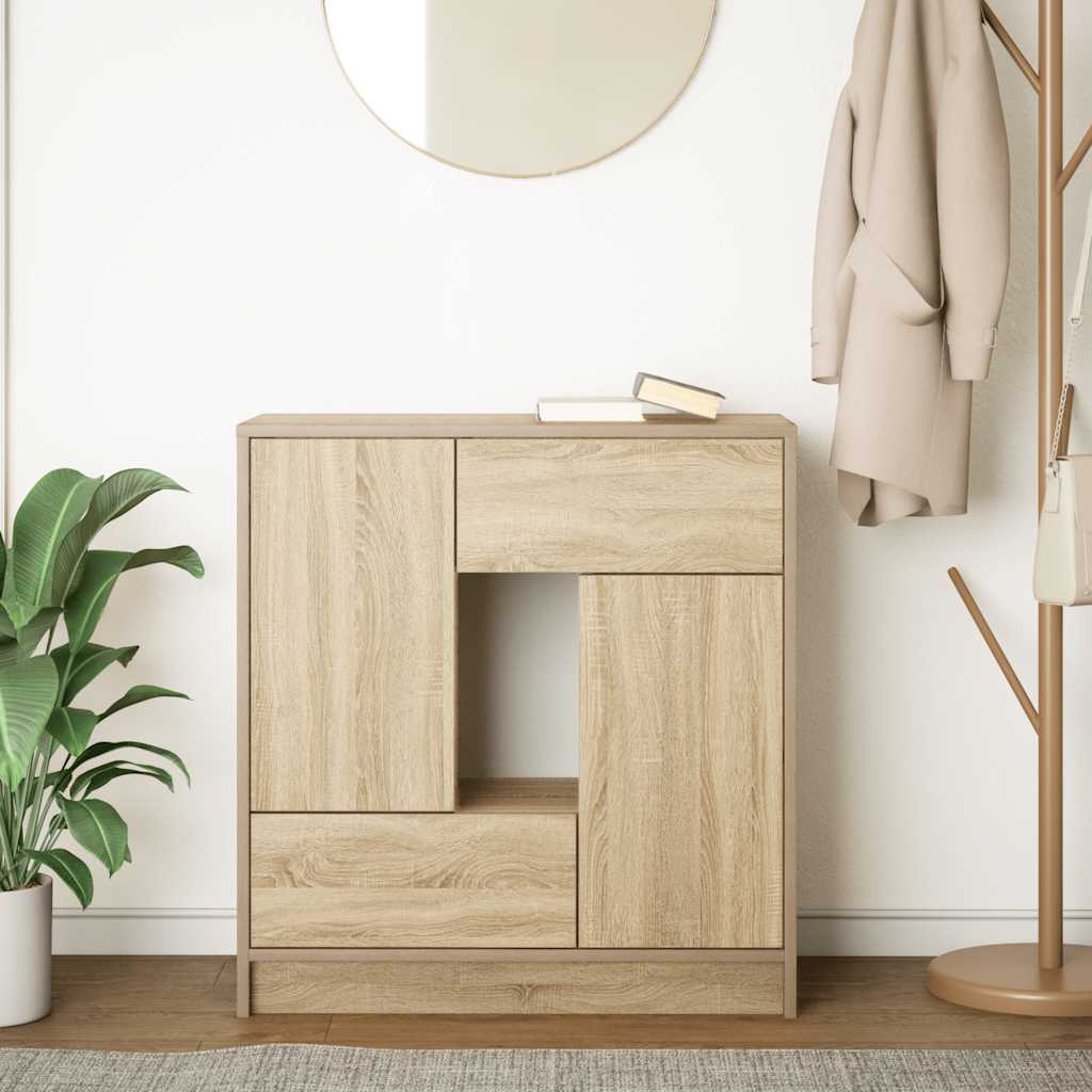 Komoda s ladicama i vratima sonoma hrast 70,5x34x74,5 cm