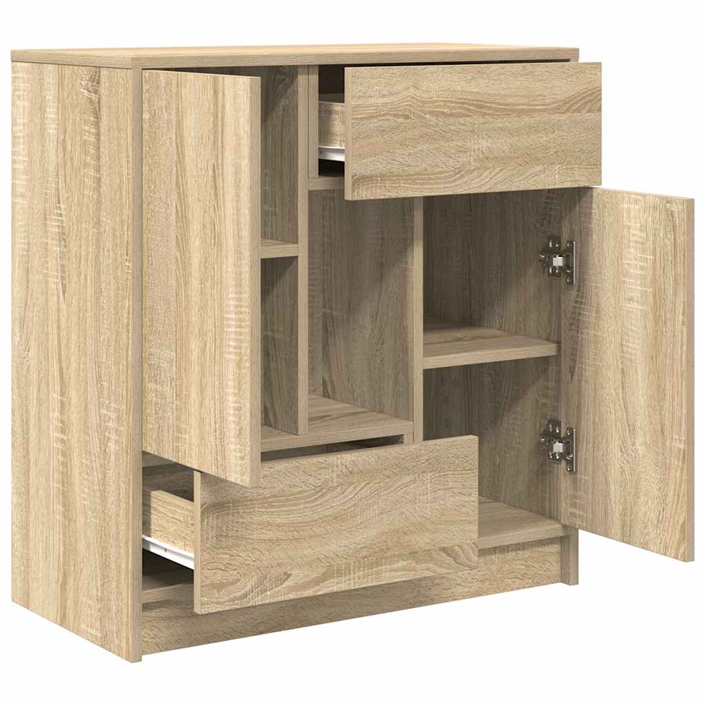 Komoda s ladicama i vratima sonoma hrast 70,5x34x74,5 cm
