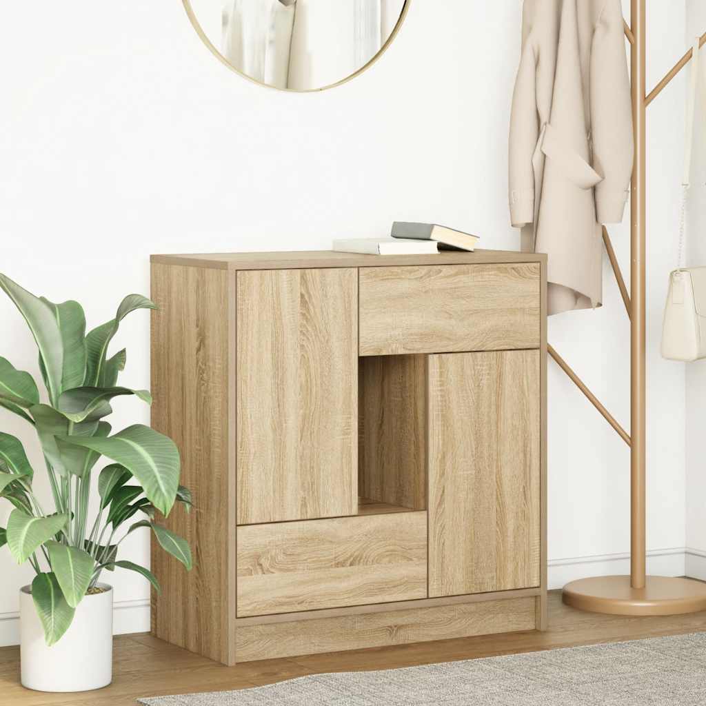 Komoda s ladicama i vratima sonoma hrast 70,5x34x74,5 cm