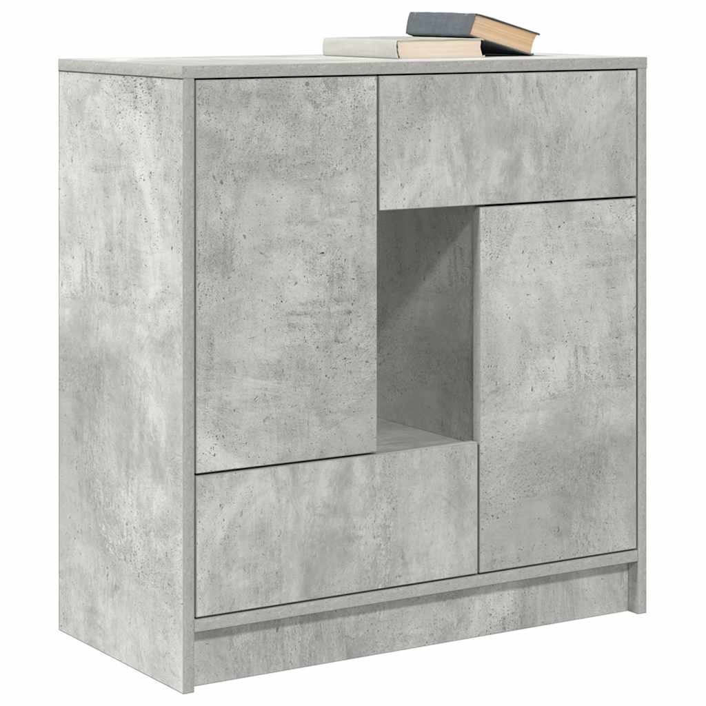 Komoda s ladicama i vratima beton siva 70,5x34x74,5 cm