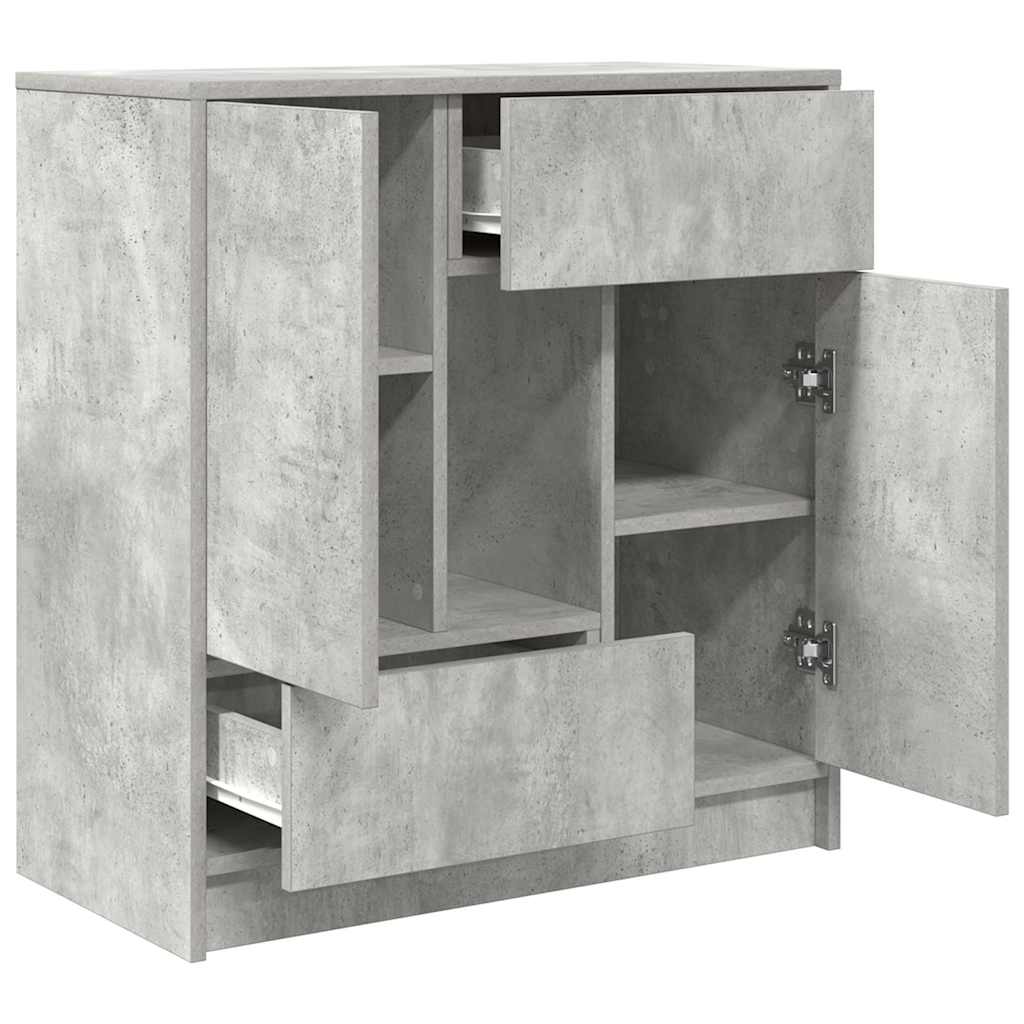 Komoda s ladicama i vratima beton siva 70,5x34x74,5 cm