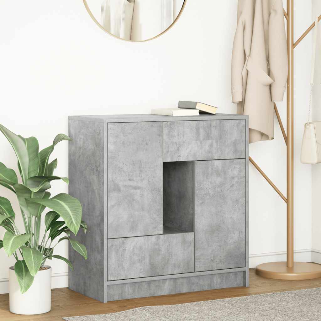 Komoda s ladicama i vratima beton siva 70,5x34x74,5 cm