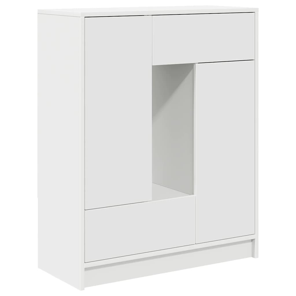 Komoda s ladicama i vratima bijela 73x31x90 cm