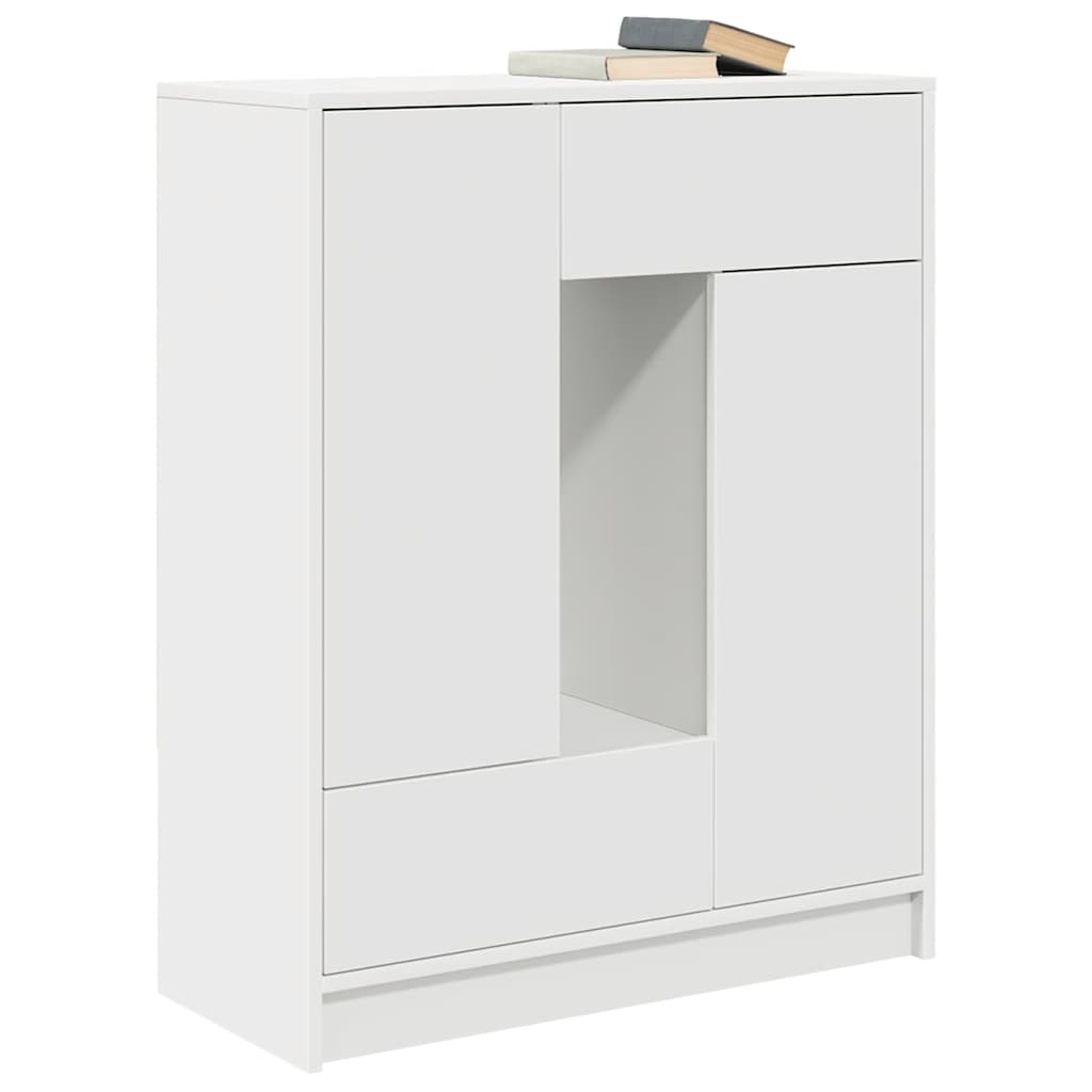 Komoda s ladicama i vratima bijela 73x31x90 cm