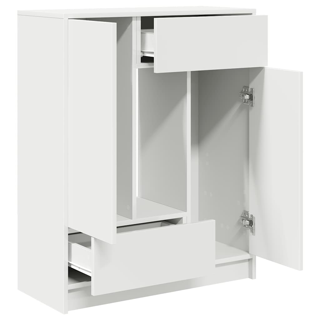 Komoda s ladicama i vratima bijela 73x31x90 cm
