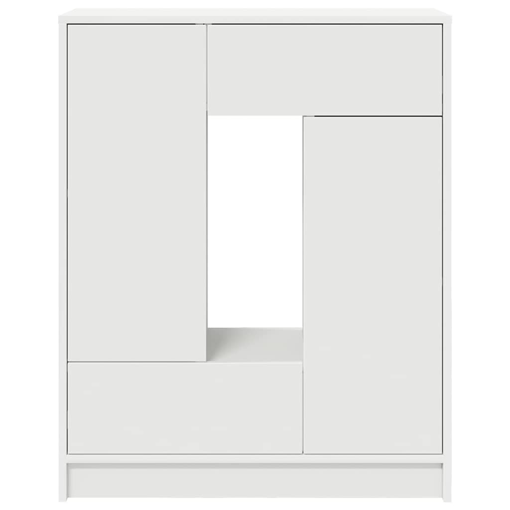 Komoda s ladicama i vratima bijela 73x31x90 cm