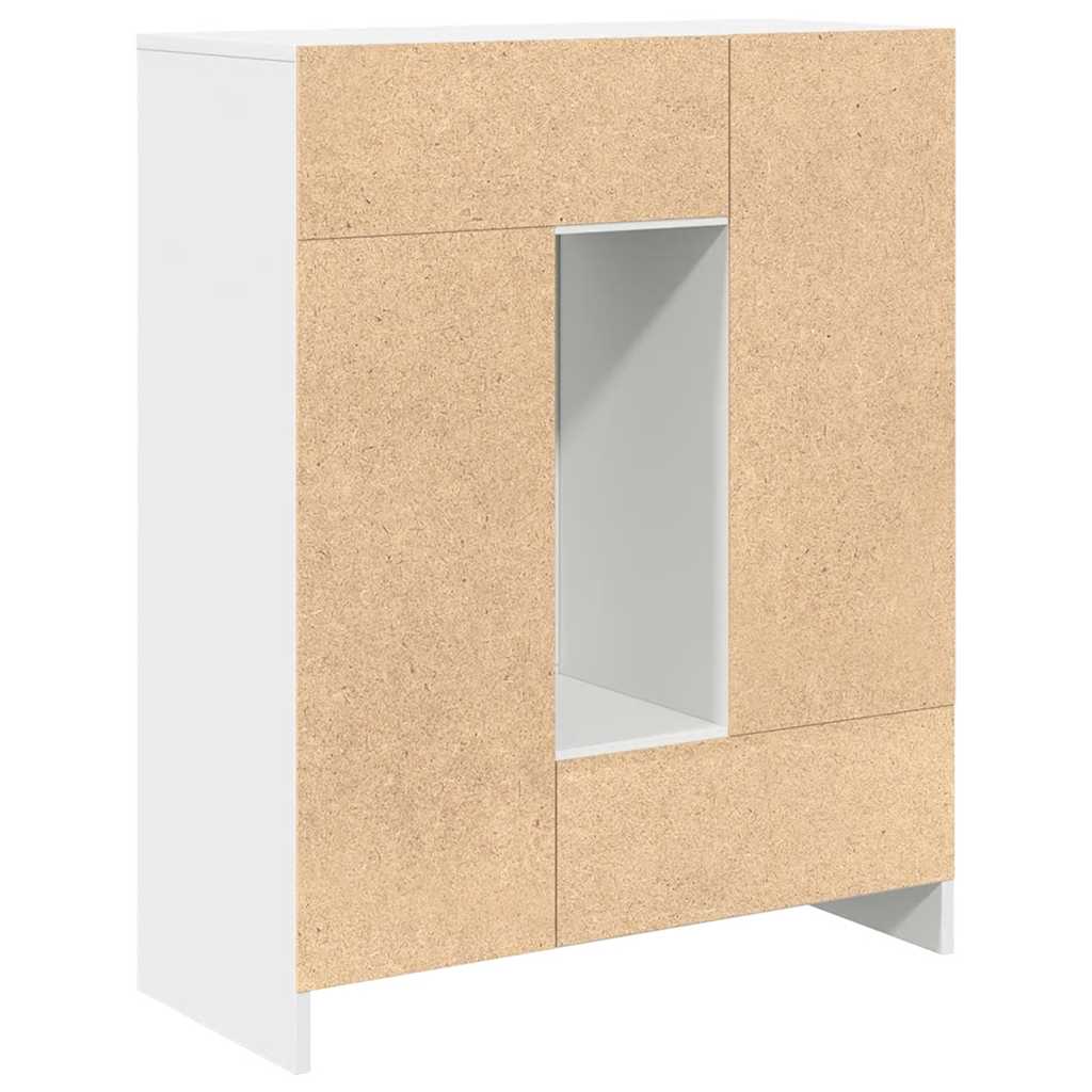 Komoda s ladicama i vratima bijela 73x31x90 cm