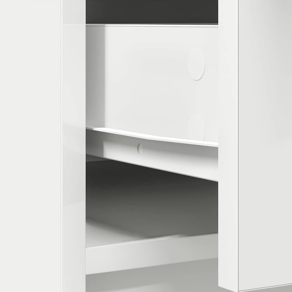 Komoda s ladicama i vratima bijela 73x31x90 cm