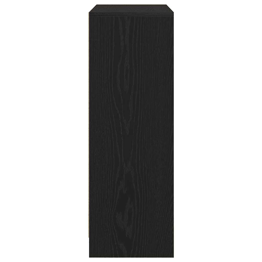 Komoda s ladicama i vratima crni hrast 73x31x90 cm