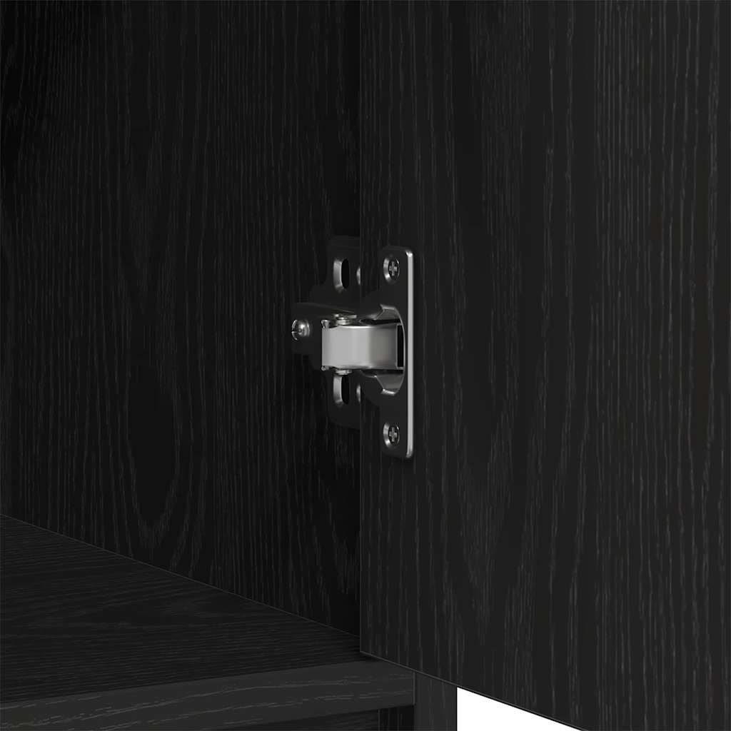 Komoda s ladicama i vratima crni hrast 73x31x90 cm
