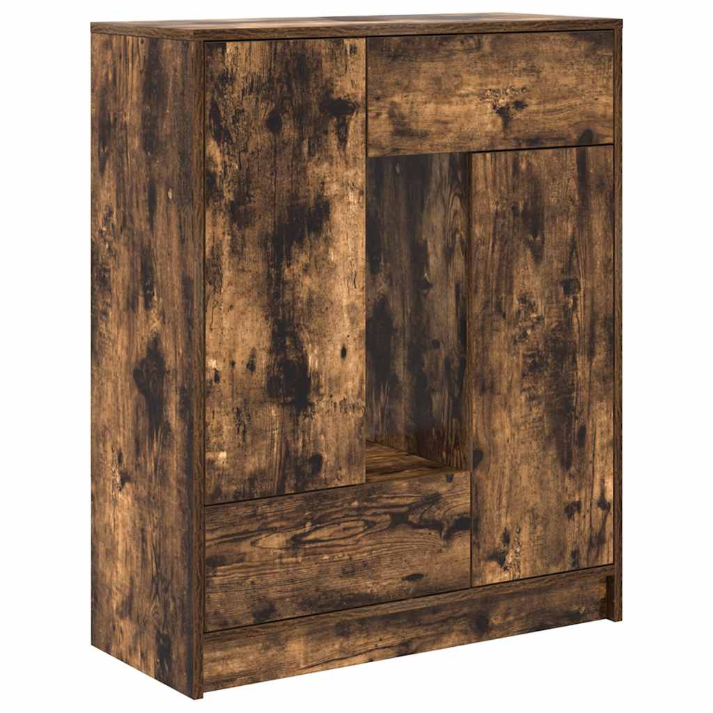 Komoda s ladicama i vratima dimljeni hrast 73x31x90 cm