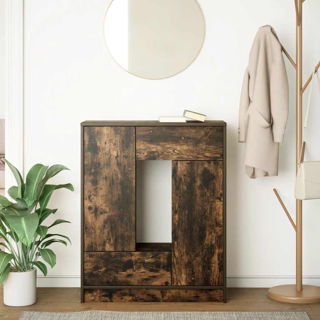 Komoda s ladicama i vratima dimljeni hrast 73x31x90 cm