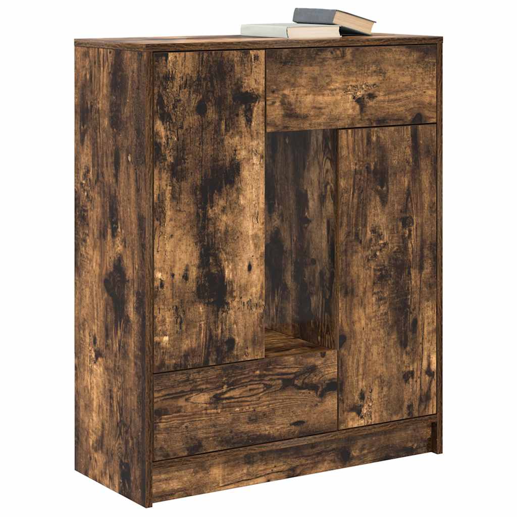 Komoda s ladicama i vratima dimljeni hrast 73x31x90 cm