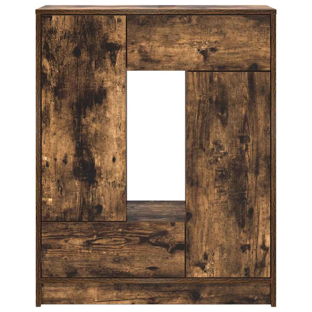 Komoda s ladicama i vratima dimljeni hrast 73x31x90 cm
