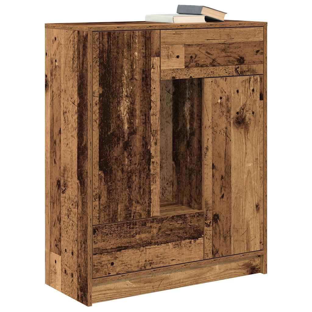 Komoda s ladicama i vratima staro drvo 73x31x90 cm