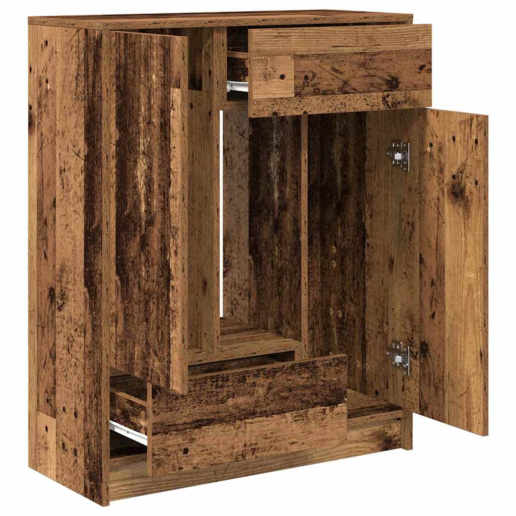 Komoda s ladicama i vratima staro drvo 73x31x90 cm
