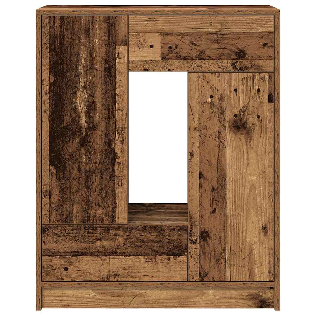 Komoda s ladicama i vratima staro drvo 73x31x90 cm