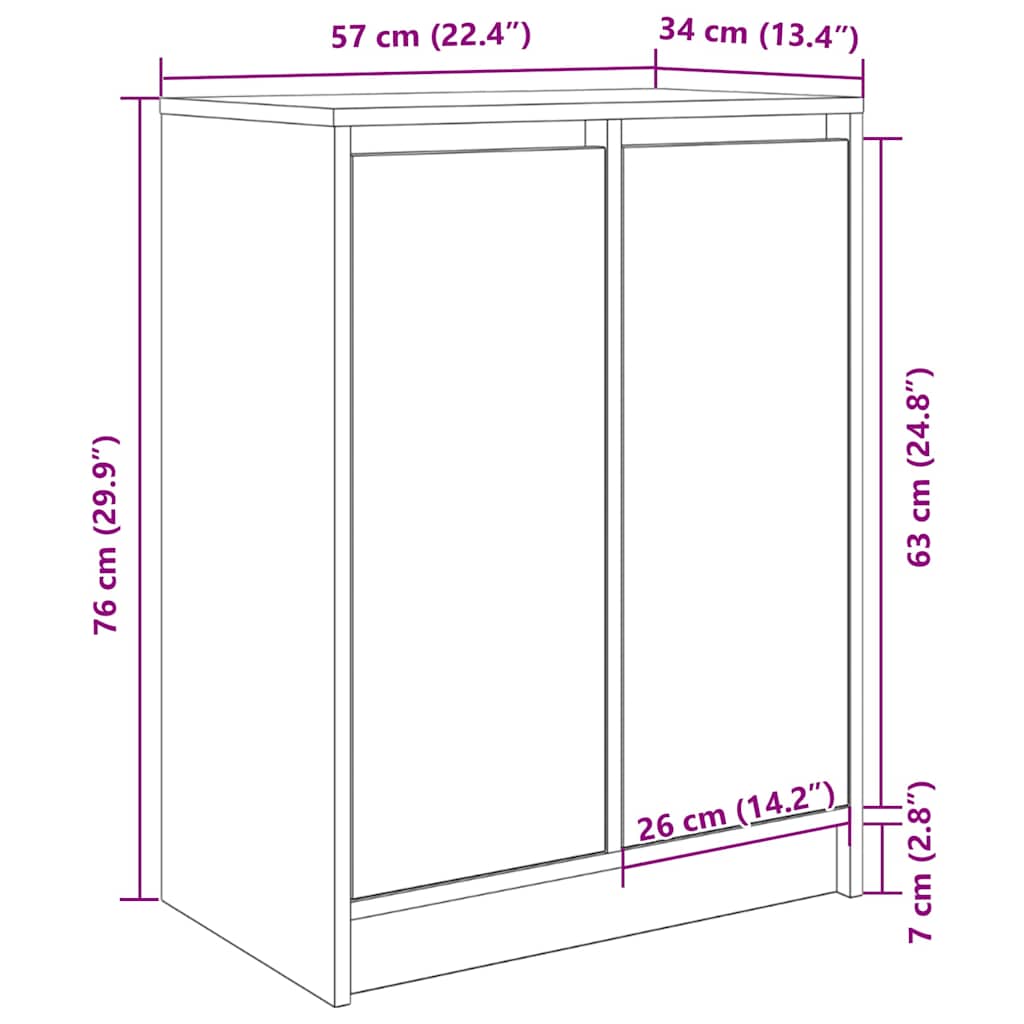 Ormarić za cipele boja staro drvo 57x34x76 cm konstruirano drvo