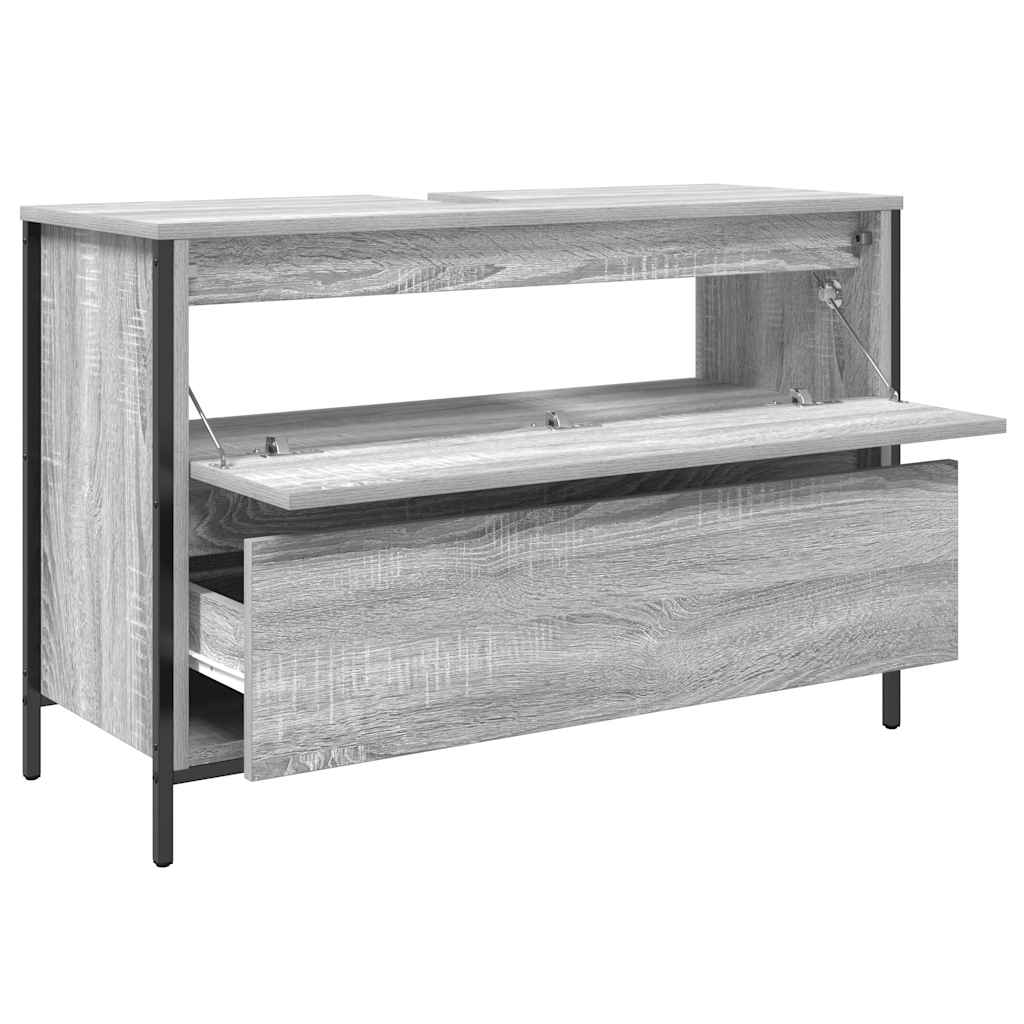Kupaonski ormarić za umivaonik s ladicama 90x34,5x60 cm Siva