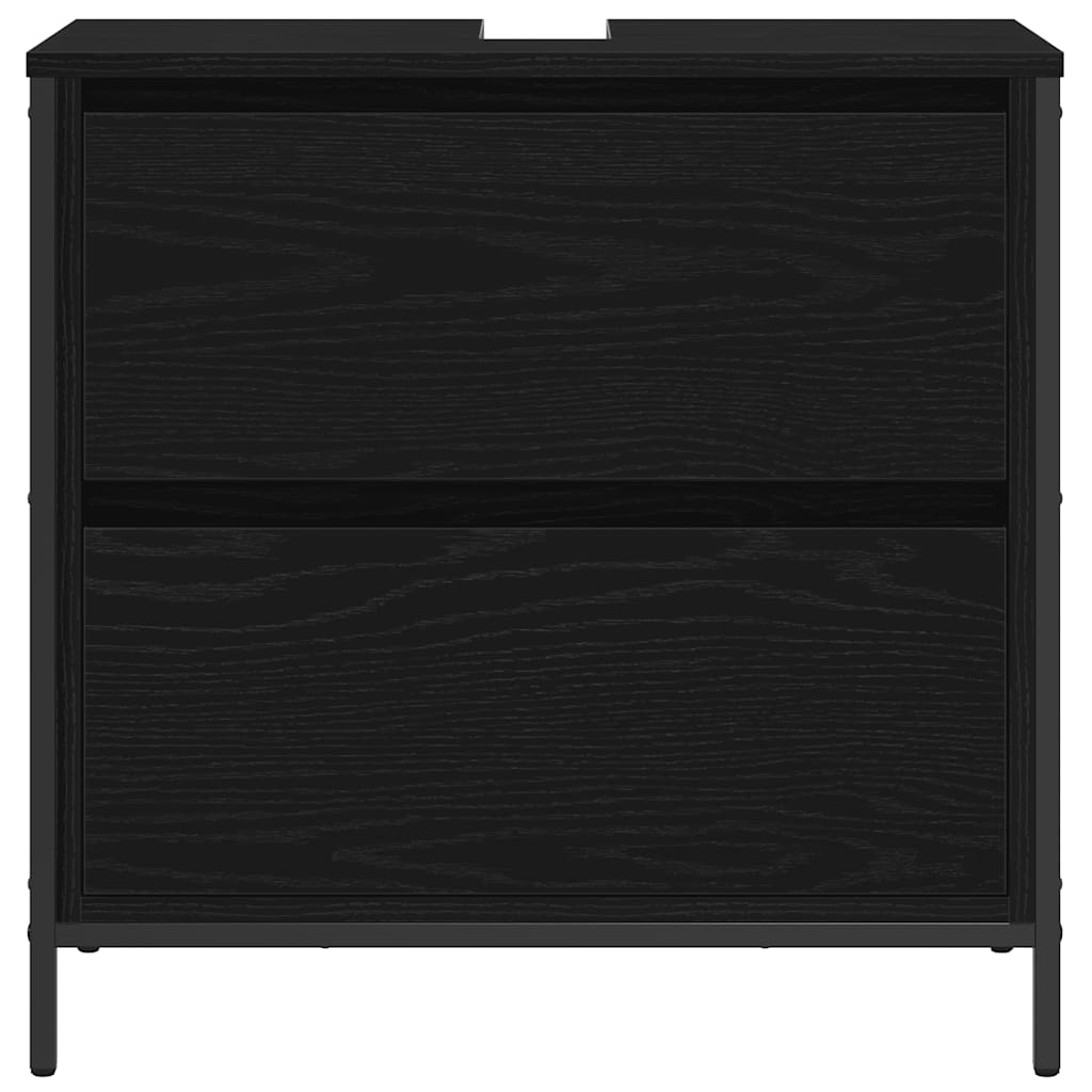 Kupaonski ormarić za umivaonik s ladicama 90x34,5x60 cm Crna