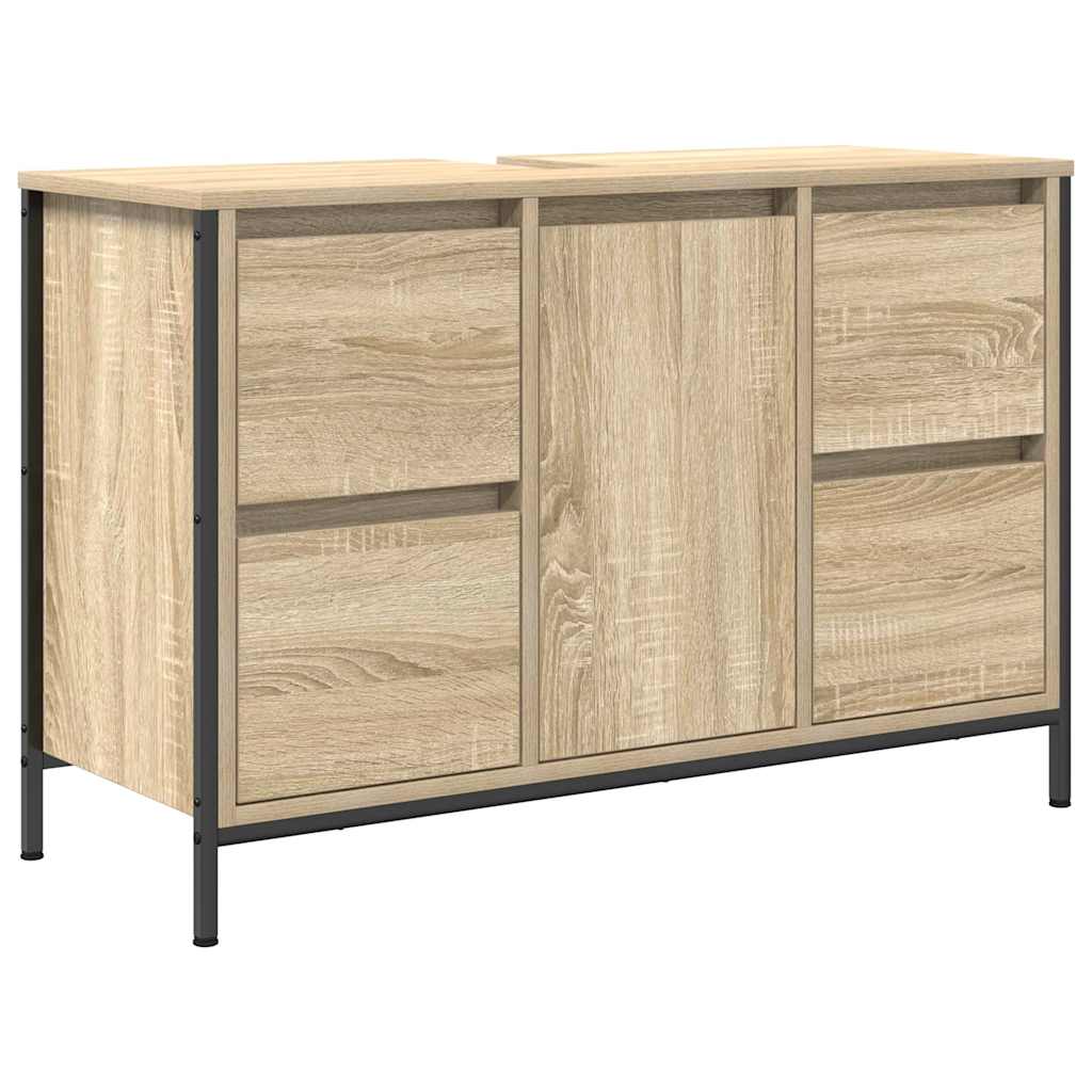 Ormarić za umivaonik s ladicama sonoma hrast 90x34,5x60 cm