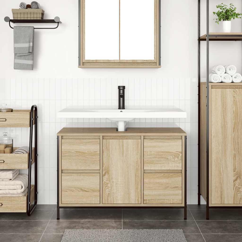 Ormarić za umivaonik s ladicama sonoma hrast 90x34,5x60 cm