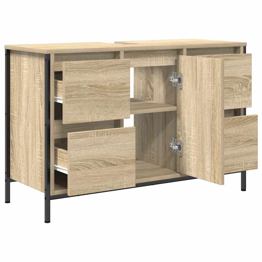 Ormarić za umivaonik s ladicama sonoma hrast 90x34,5x60 cm