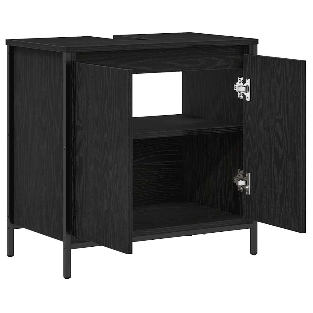 Kupaonski ormarić za umivaonik crni 60x34,5x60 cm