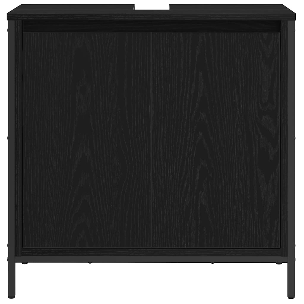 Kupaonski ormarić za umivaonik crni 60x34,5x60 cm