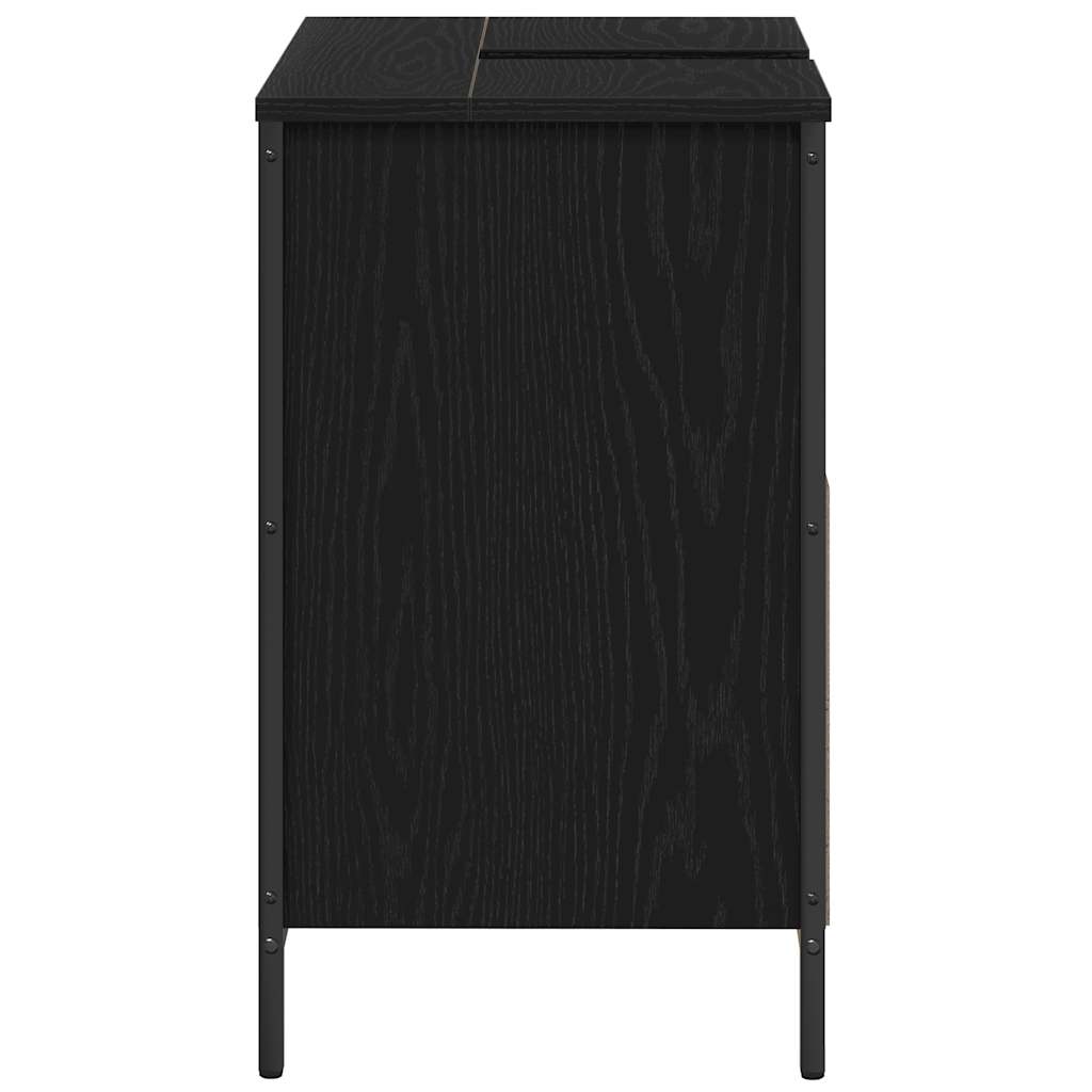 Kupaonski ormarić za umivaonik crni 60x34,5x60 cm