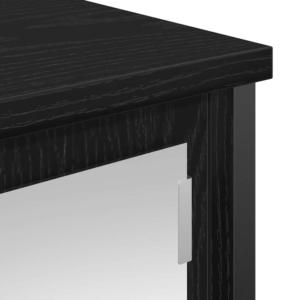 Kupaonski zidni ormarić s ogledalom crni hrast 60x21x60 cm