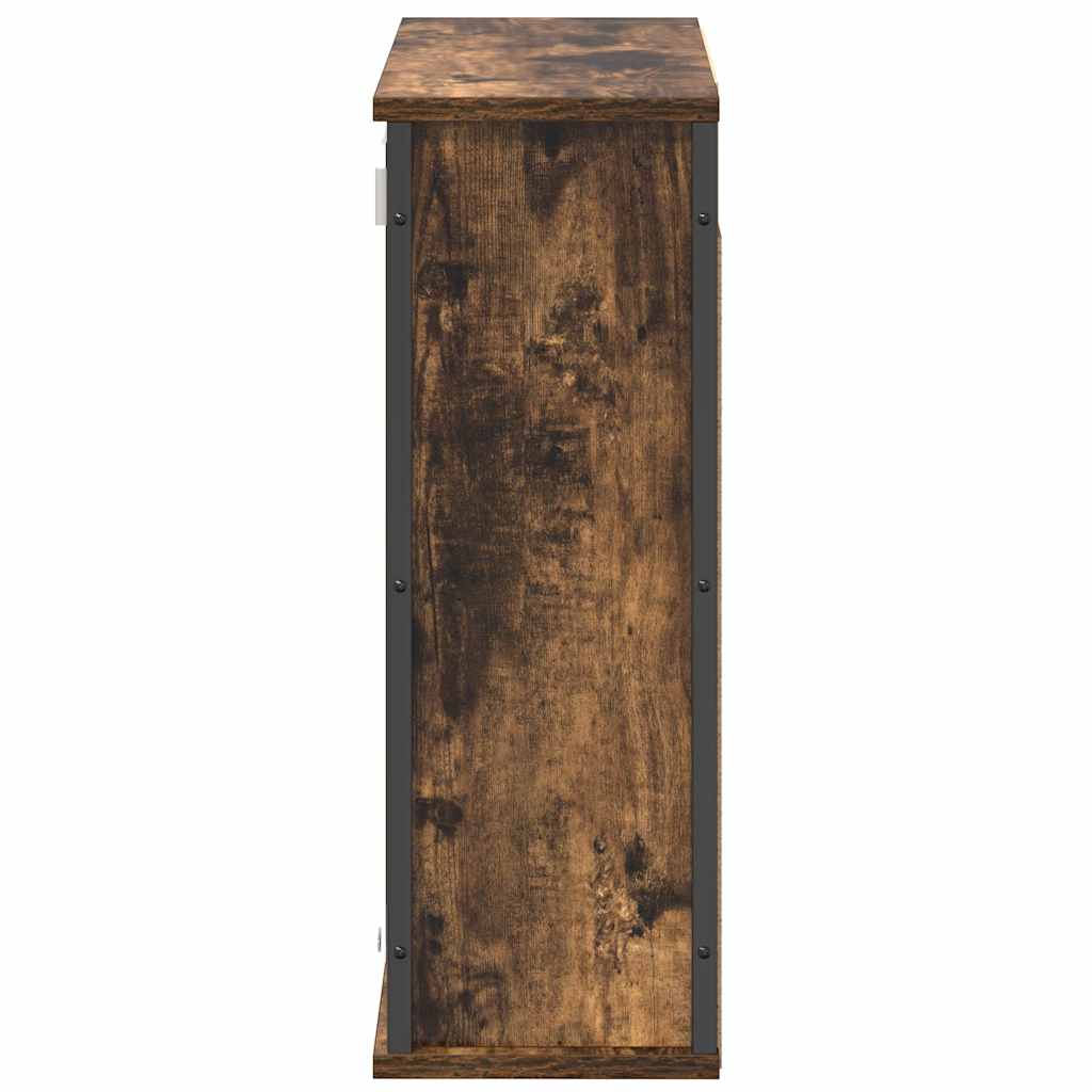 Kupaonski zidni ormarić s ogledalom dimljeni hrast 60x21x60 cm
