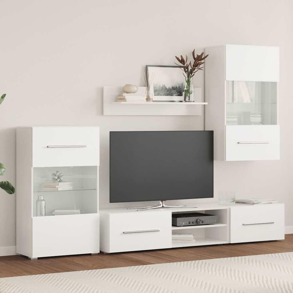 TV jedinice od 5 dijelova s LED rasvjetom Mat bijelo