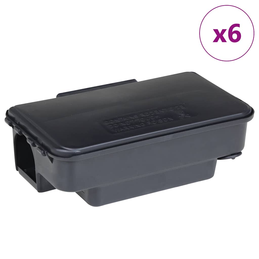 Zamke za miševe 6 kom crne 22x12,5x7,5 cm