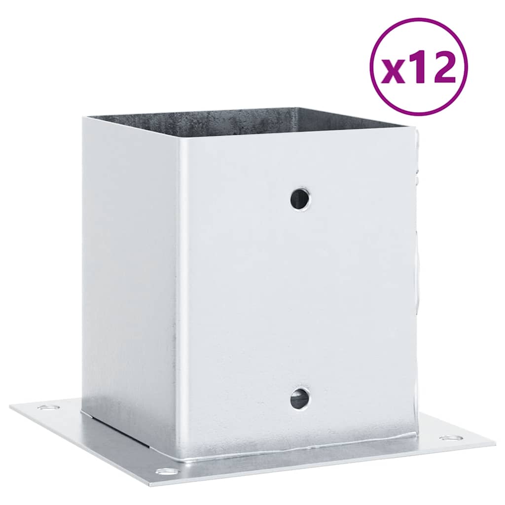 Postolja za stupove kvadratna 12 kom 101x101 mm pocinčani čelik