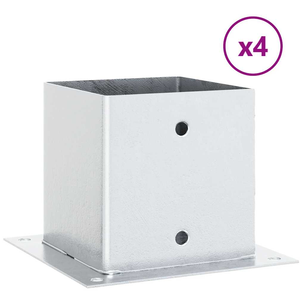 Postolja za stupove kvadratna 4 kom 141x141 mm pocinčani čelik