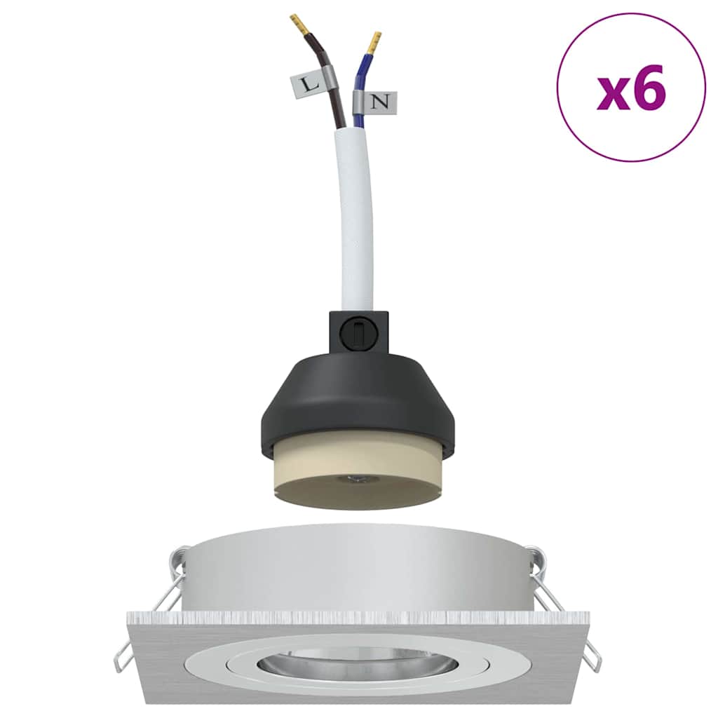 Reflektor 6 pcs Srebrno 9 x 9 x 2 cm Aluminij