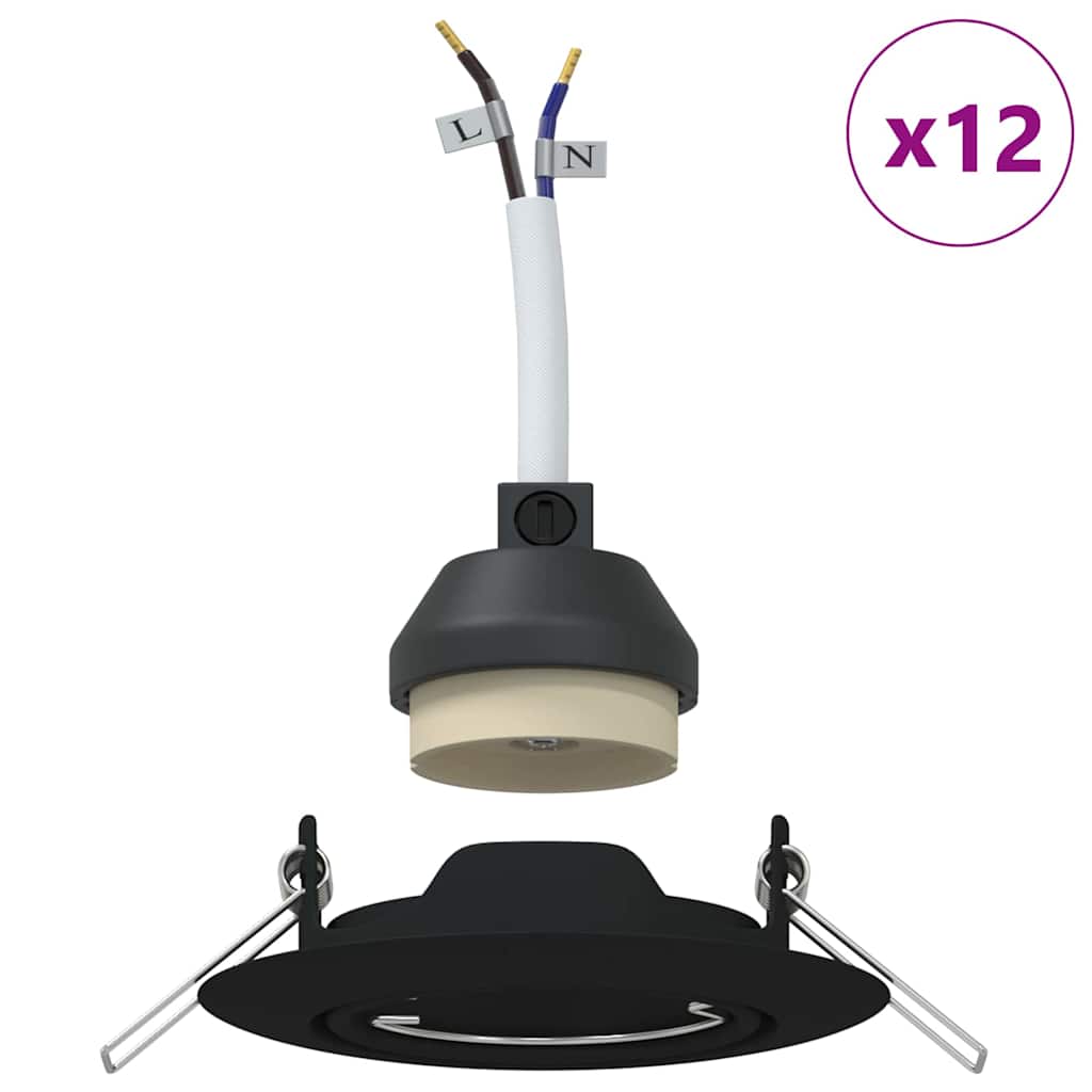 Reflektor 12 pcs Crna 9 x 9 x 2.5 cm Metal
