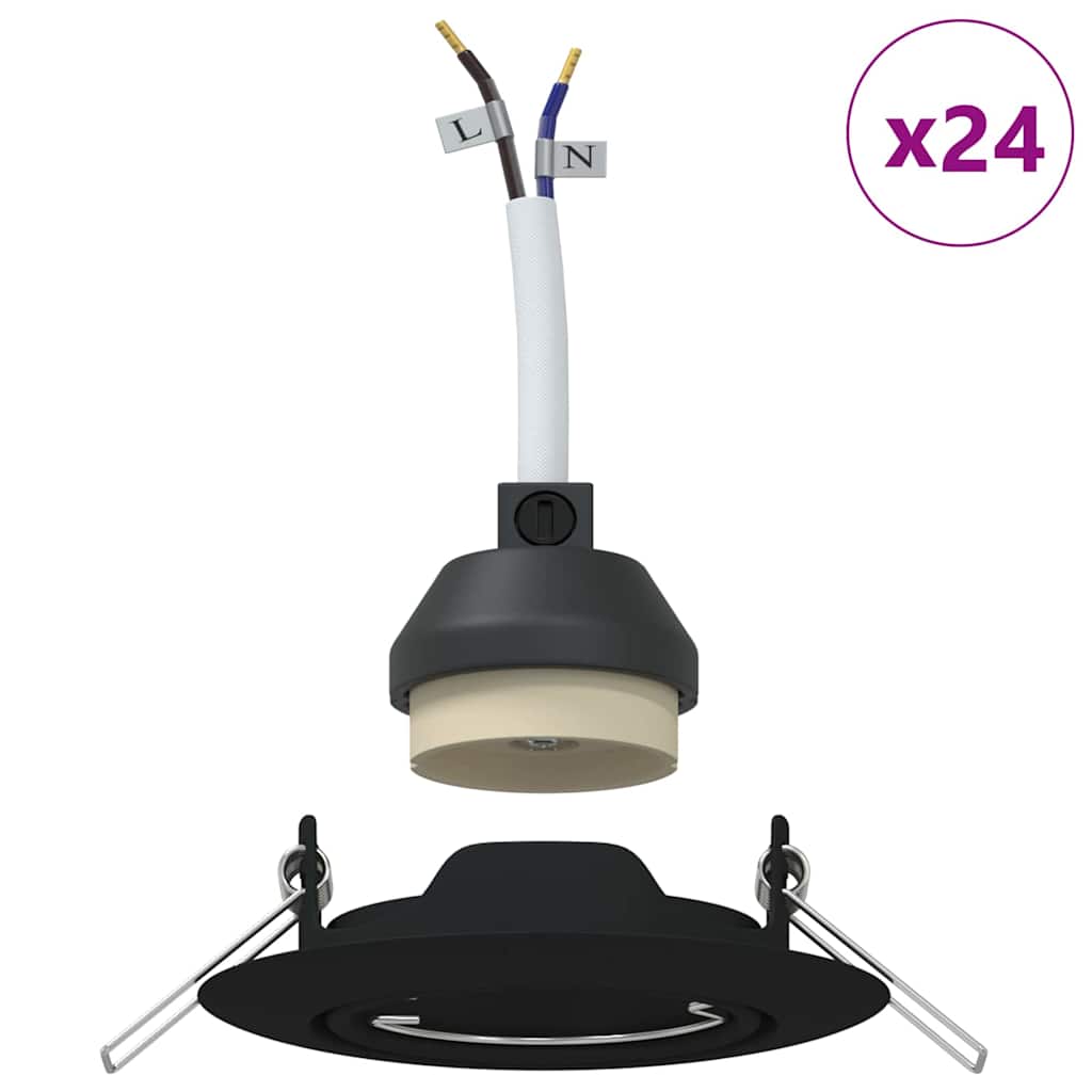Reflektor 24 pcs Crna 9 x 9 x 2.5 cm Metal
