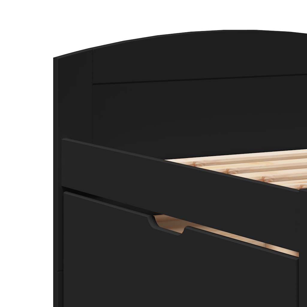 Dnevni krevet s 5 ladica bez madraca "IRUN" crni 90x200 cm