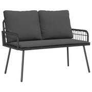 Vrtna klupa s jastukom Antracit 114 x 64 x 90cm Čelik