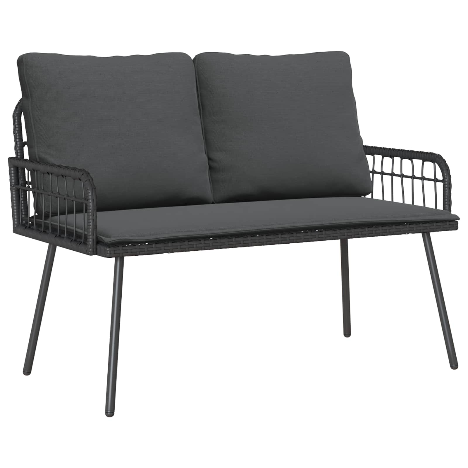 Vrtna klupa s jastukom Antracit 114 x 64 x 90cm Čelik
