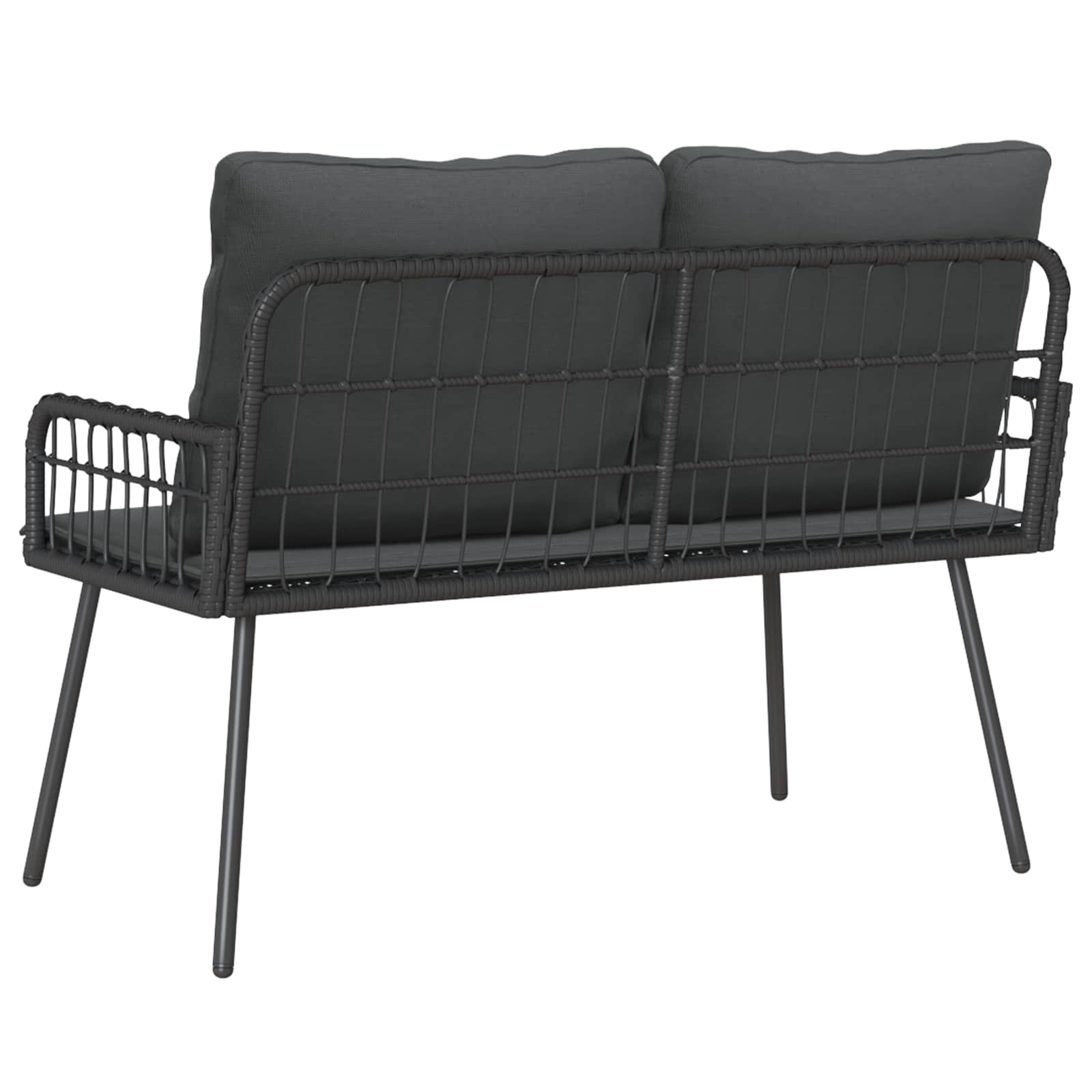 Vrtna klupa s jastukom Antracit 114 x 64 x 90cm Čelik