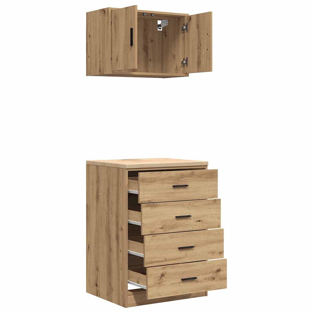 Garažni ormarići 2 kom boja hrasta artisan konstruirano drvo