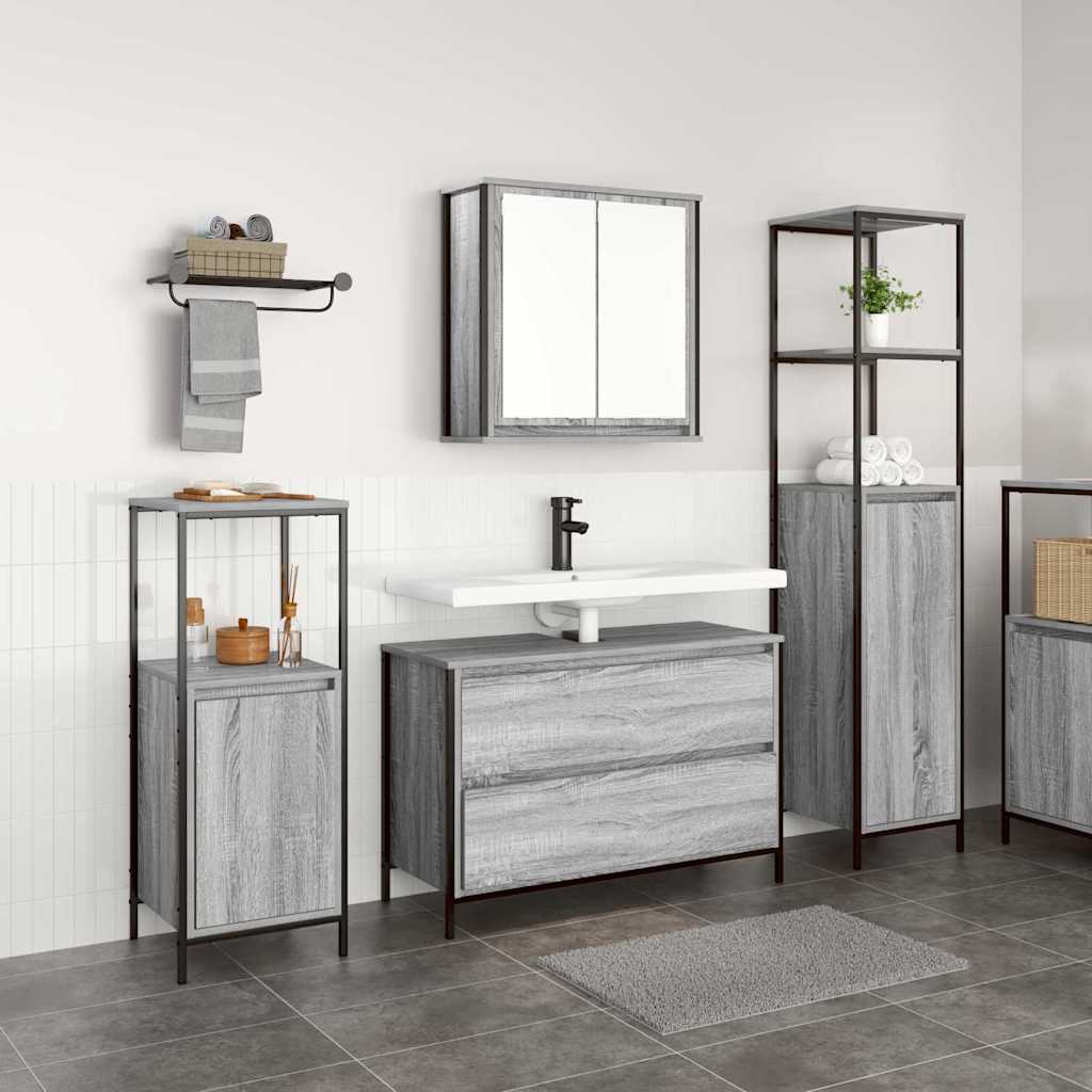 Set namještaja za kupaonicu 3 pcs Siva Sonoma Konstruirano drvo