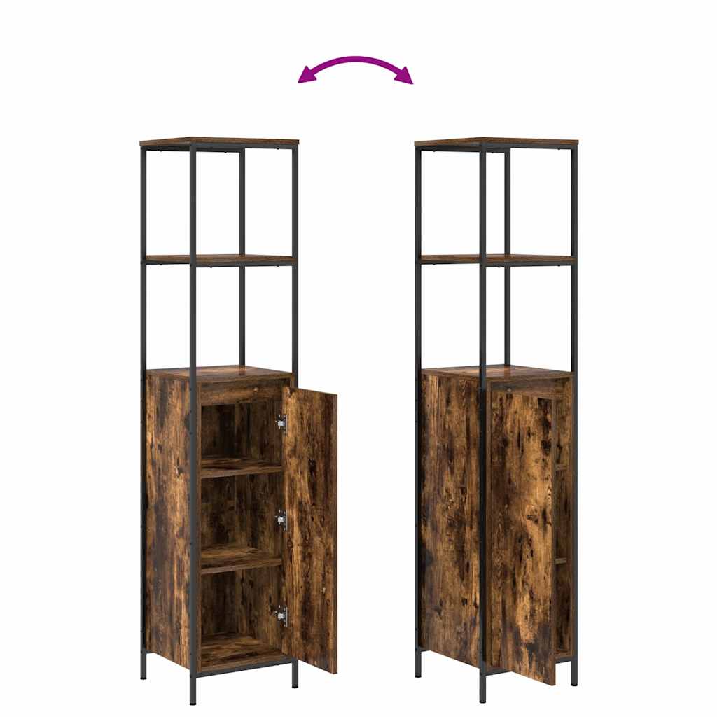 Set namještaja za kupaonicu 3 pcs Dimnjeni hrast i crna