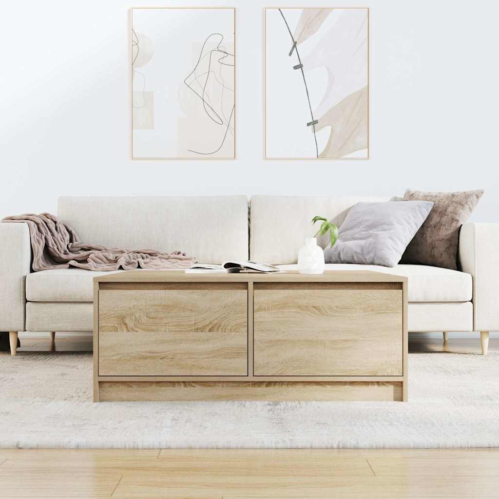 stol za kavu s ladicama sonoma hrast 100x100x40 cm