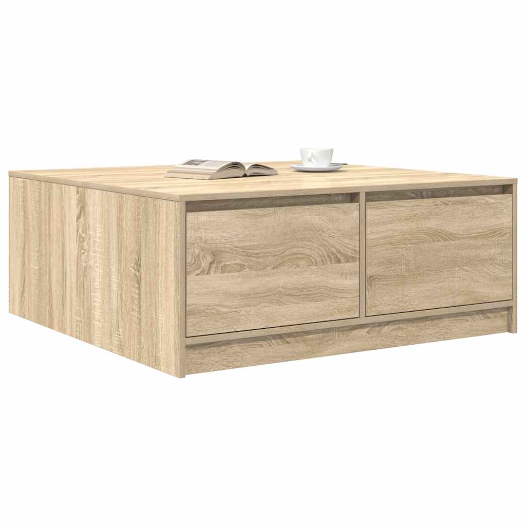 stol za kavu s ladicama sonoma hrast 100x100x40 cm